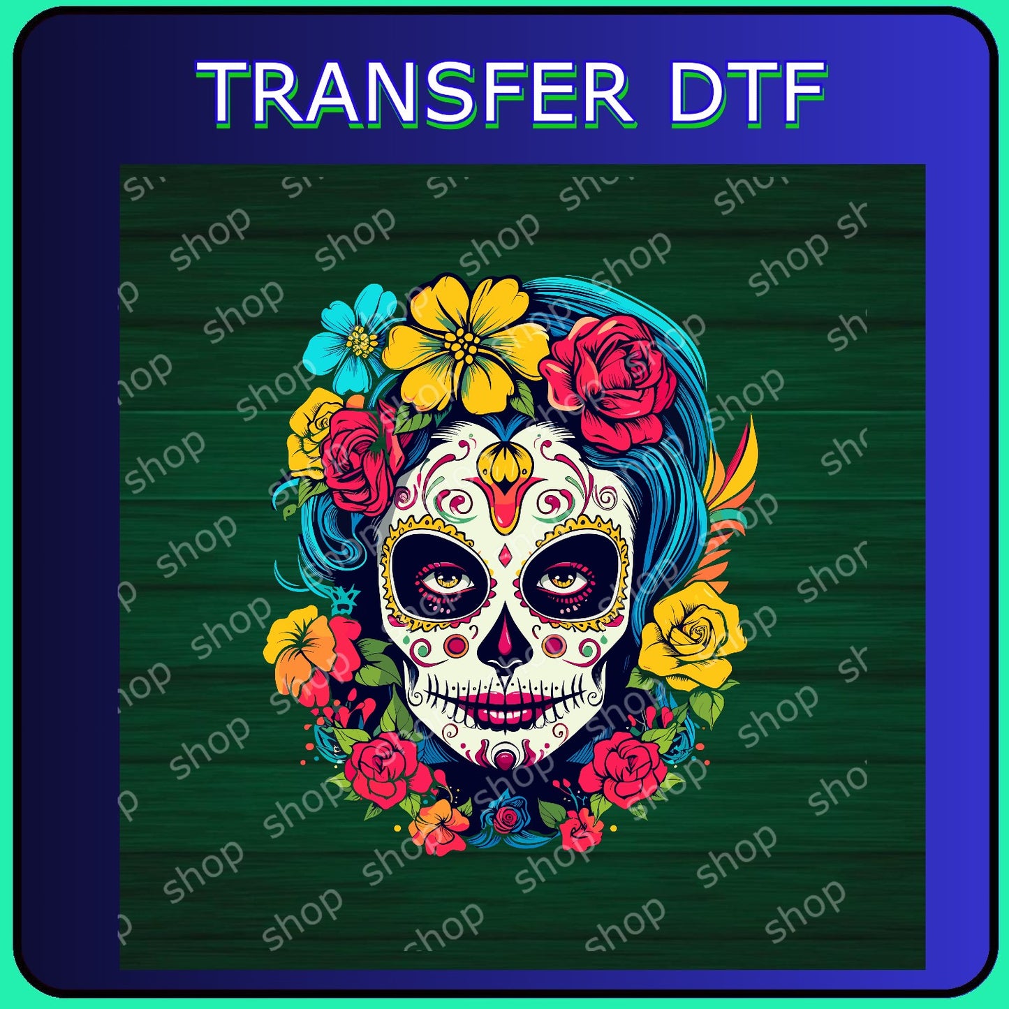 DTF Catrina con Flores Coloridas