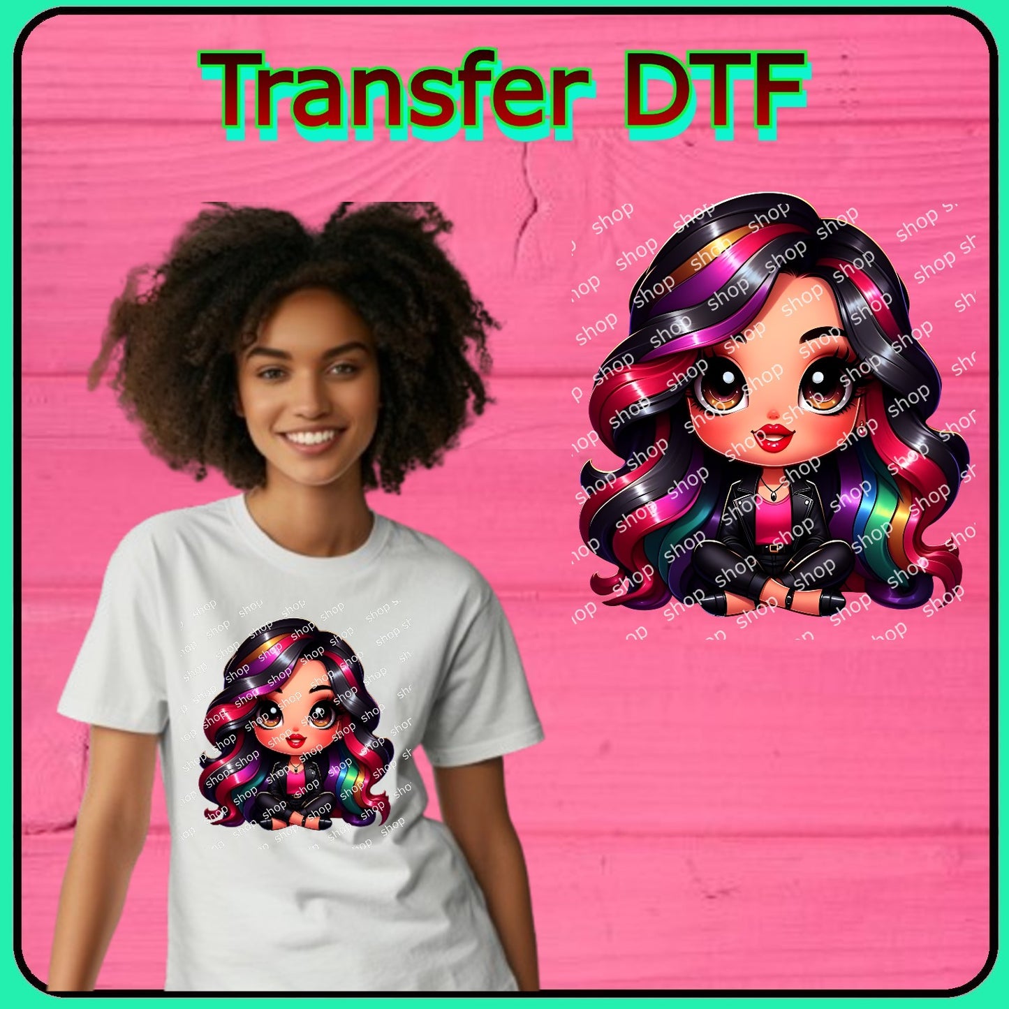 Chica de Cabello Arcoíris Corto