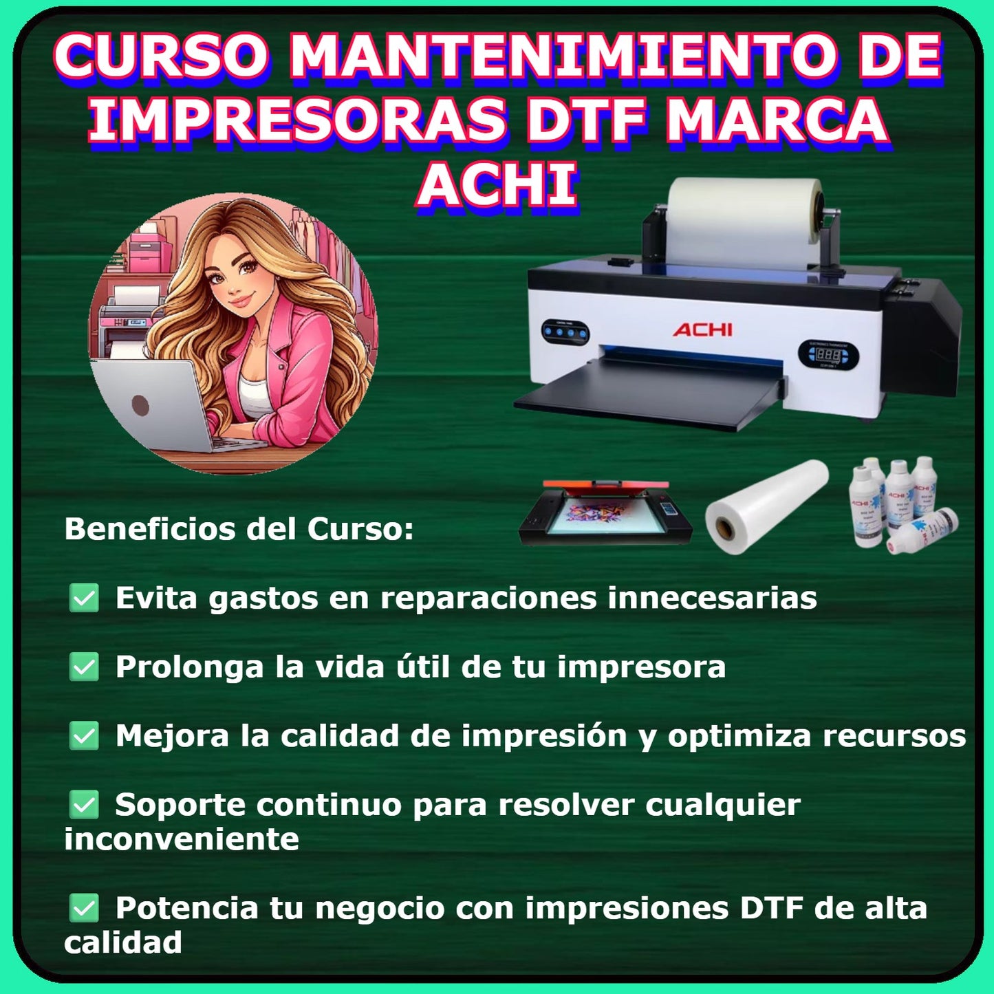 Curso online de Mantenimiento de la Impresora DTF ACHI