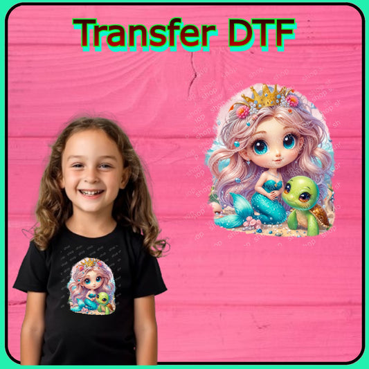 Sirenita y Tortuguita – Transfer DTF