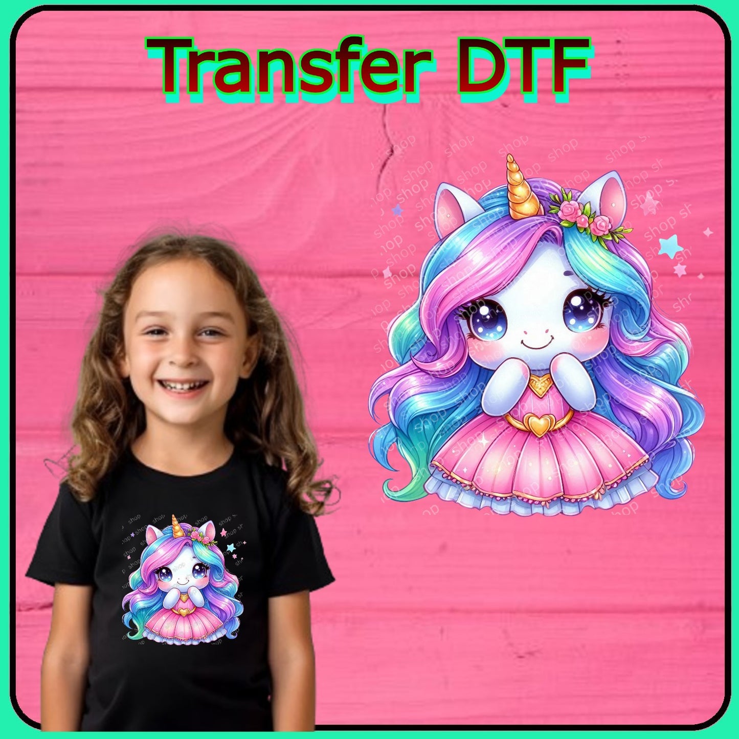 Unicornio Princesa – Transfer DTF