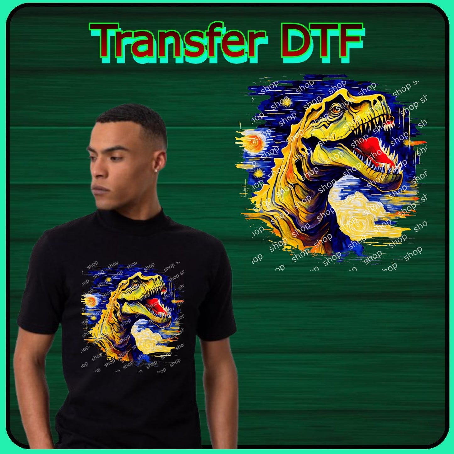 Dinosaurio Arte Nocturno