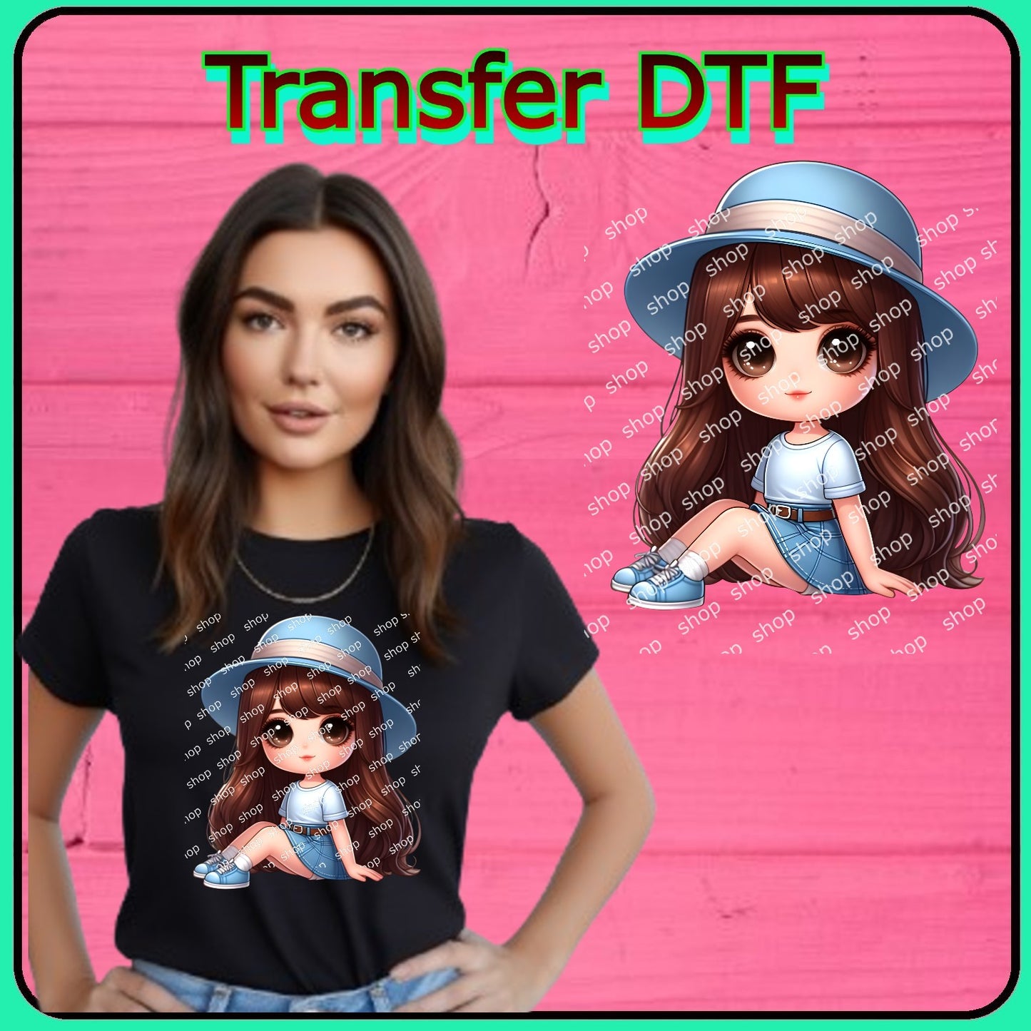 Chica con Sombrero Azul