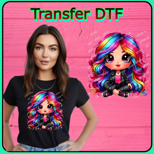 Chica de Cabello Multicolor