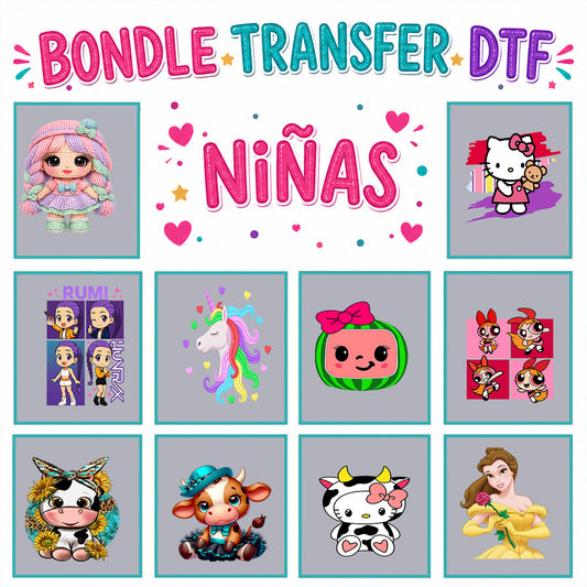 Bundle Transfer DTF para Niñas | Diseños Tiernos